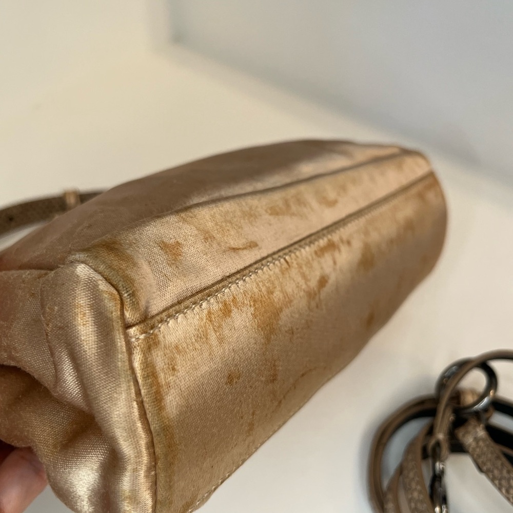 FENDI
Beige Satin And Snakeskin Mini Peekaboo Satchel Bag - Picture 8 of 16